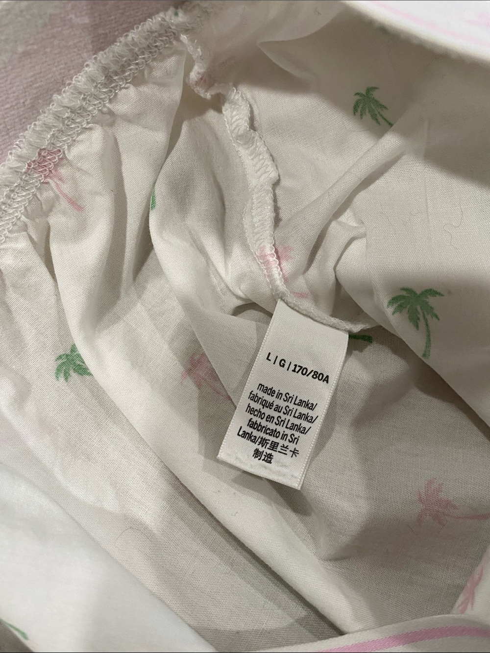 Victoria's Secret White Cotton Shorts with Pink & Green Palm Motif - Picture 4 of 5